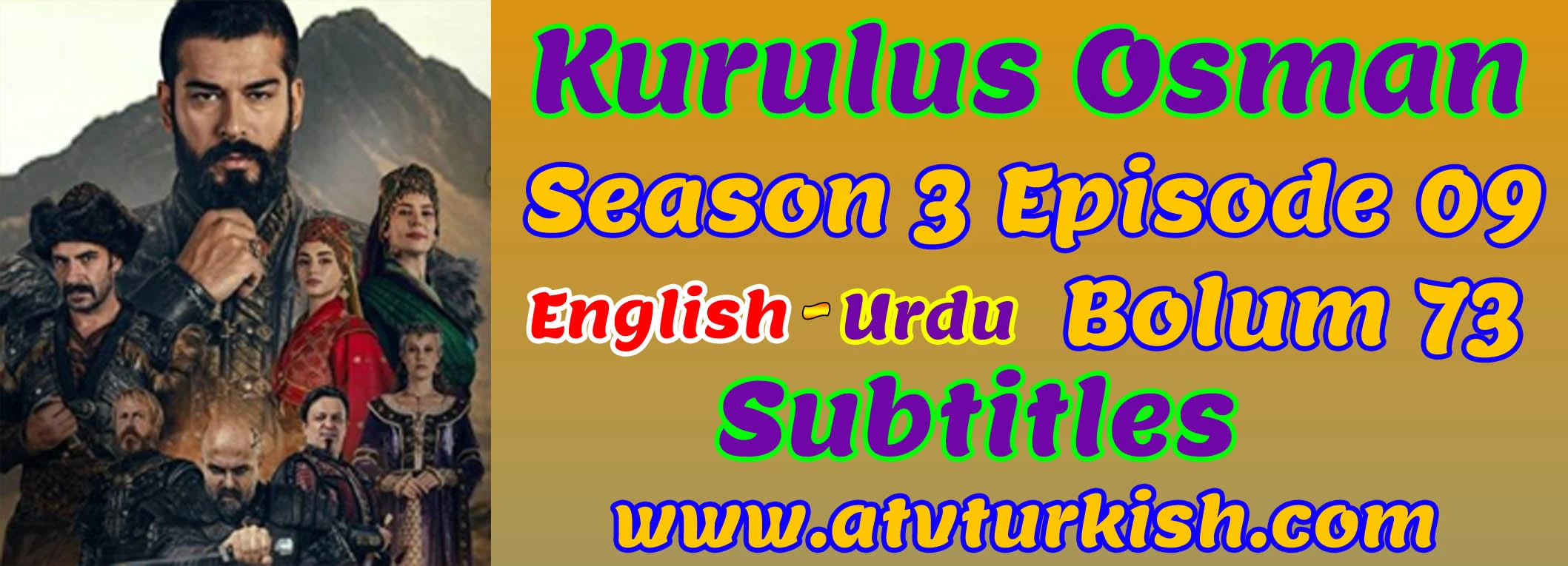 Kurulus Osman Season 3 Episode 9 English and Urdu Subtitles Bolum 73